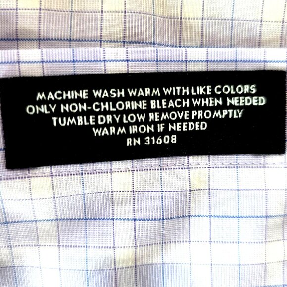 Jos A Bank Traveler Traditional Blue  Plaid Long Sleeve Button Up Dress Shirt - Picture 5 of 8